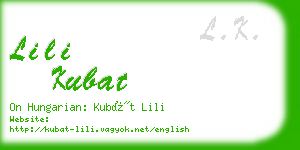 lili kubat business card